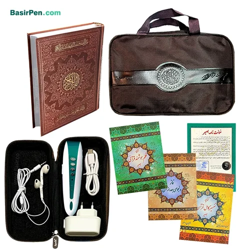 قلم قرآنی 32 گیگ بلوتوثدار BSR470 | بسته شماره 7 با قرآن 604 صفحه عثمان طه (کیف برزنتی)
